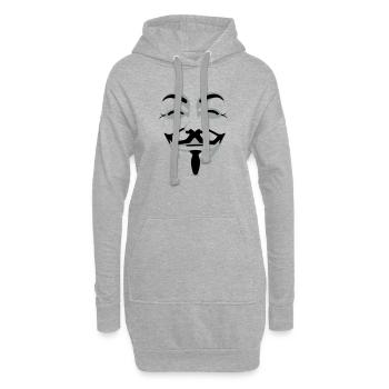 anonymus_vektor_2farb - Sweat-shirt à capuche long Femme - gris chiné - Devant