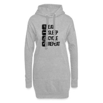 eat sleep cycle repeat - Sweat-shirt à capuche long Femme - gris chiné - Devant