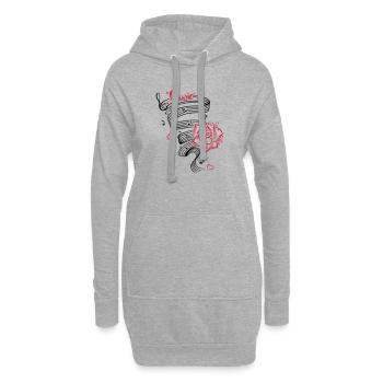 Notes musicales avec musique et fleur. - Sweat-shirt à capuche long Femme - gris chiné - Devant