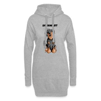 Knuffiger Hovawart - Hoodie-Kleid - Grau meliert - Vorne