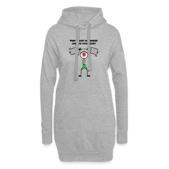 03ÈME DOULEUR EST JUSTE UNE FAIBLESSE QUITTANT VOTRE CORPS - Sweat-shirt à capuche long Femme - gris chiné - Devant