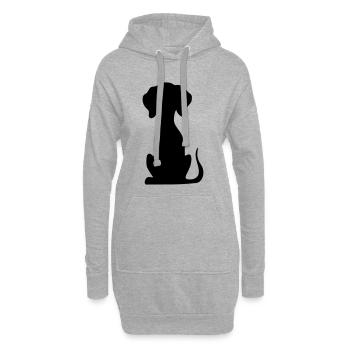hund - Hoodie-Kleid - Grau meliert - Vorne