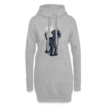 Riesenschnauzer Play - Schnauzer - Schwarz - Hoodie-Kleid - Grau meliert - Vorne