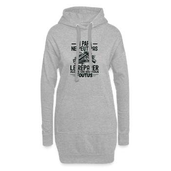 Si papa ne peut pas réparer alors on est foutus - Sweat-shirt à capuche long Femme - gris chiné - Devant