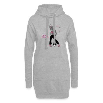 Girlpower, Fußball - Hoodie-Kleid - Grau meliert - Vorne
