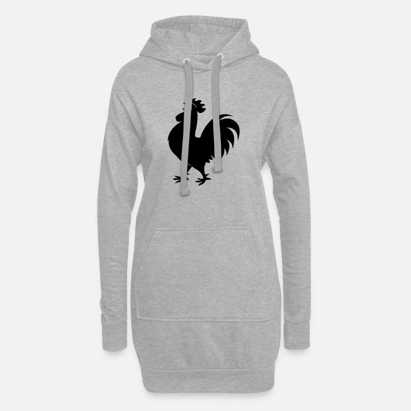Hahn Schattenfigur - Hoodie-Kleid - Grau meliert