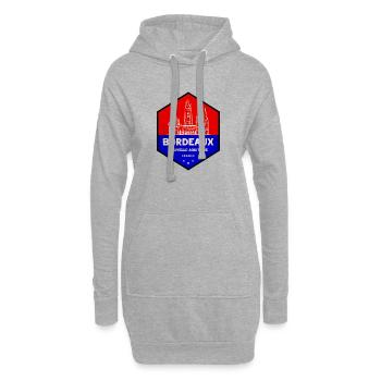 Blason de Bordeaux Rouge Bleu - Sweat-shirt à capuche long Femme - gris chiné - Devant