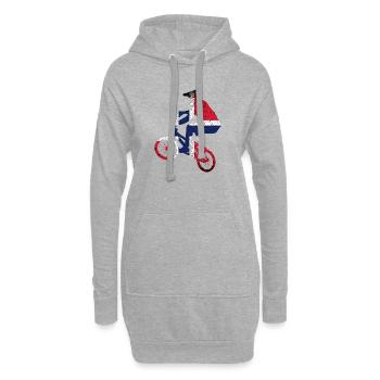 Tri-Flag-Fahrer auf dem Fahrrad - Hoodie-Kleid - Grau meliert - Vorne