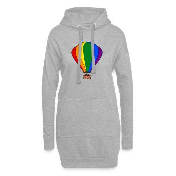 Regenbogen-Ballon - Hoodie-Kleid - Grau meliert - Vorne