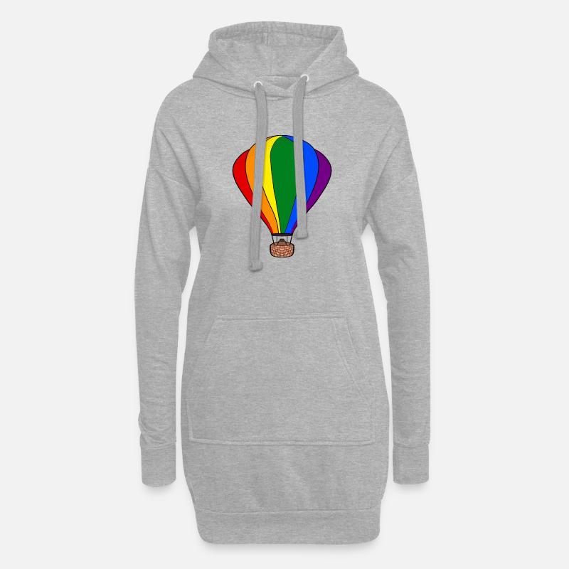 Regenbogen-Ballon - Hoodie-Kleid - Grau meliert