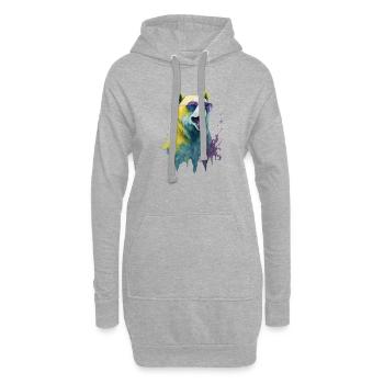 cooler Eisbär mit Sonnenbrille, Portrait - Hoodie-Kleid - Grau meliert - Vorne
