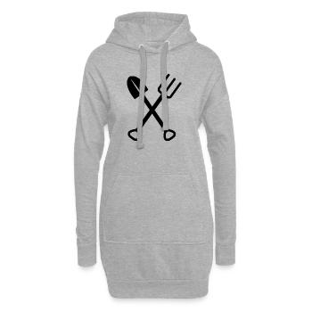 Spade Rake Rake Symbol Symbole de jardin Outils - Sweat-shirt à capuche long Femme - gris chiné - Devant