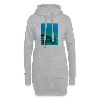 Unterwasser Kraken Rochen - Hoodie-Kleid - Grau meliert - Vorne