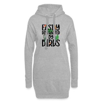 Leicht von Vögeln abgelenkt - Hoodie-Kleid - Grau meliert - Vorne
