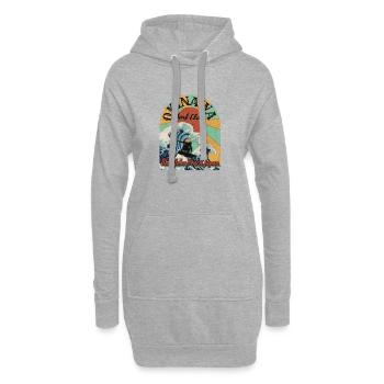 Okinawa Surf Club (en détresse) - Sweat-shirt à capuche long Femme - gris chiné - Devant