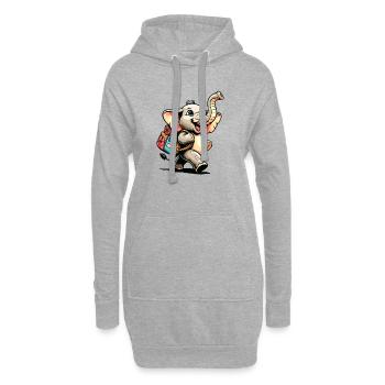 Tiny Trekker : Le Jolly Elephant - Sweat-shirt à capuche long Femme - gris chiné - Devant