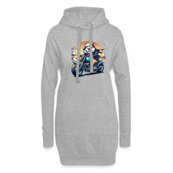 Motard hamster cool sur le design du chopper - Sweat-shirt à capuche long Femme - gris chiné - Devant