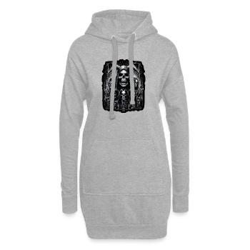 Metall-Skelette - Hoodie-Kleid - Grau meliert - Vorne