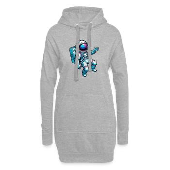 Astronaute de dessin animé coloré - Sweat-shirt à capuche long Femme - gris chiné - Devant