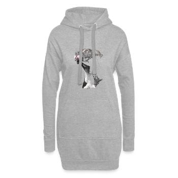 Staffordshire Bull Terrier - Sweat-shirt à capuche long Femme - gris chiné - Devant