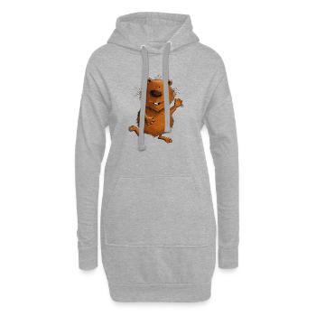 Drolliger Wombat Australien Wildtiere - Hoodie-Kleid - Grau meliert - Vorne