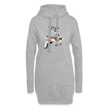 Cerf majestueux – unique et élégant - Sweat-shirt à capuche long Femme - gris chiné - Devant