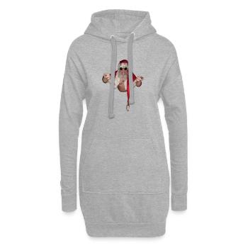 Racing Santa - Hoodie-Kleid - Grau meliert - Vorne