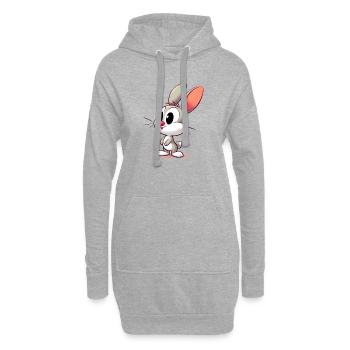 Lapin - Sweat-shirt à capuche long Femme - gris chiné - Devant