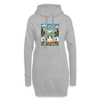 Retro Gaming Abenteuer - Hoodie-Kleid - Grau meliert - Vorne