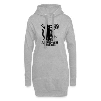 Schrödingers Katze - Hoodie-Kleid - Grau meliert - Vorne