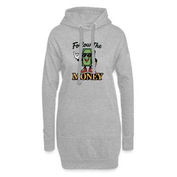 Folgen Sie dem Geld - Hoodie-Kleid - Grau meliert - Vorne