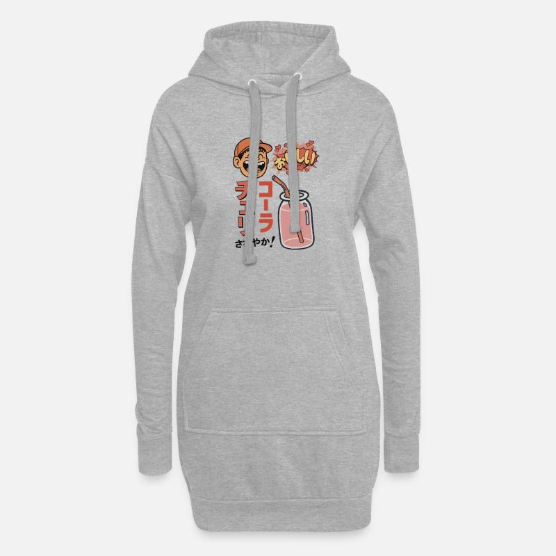 Cherry Cola Refreshing! - Hoodie-Kleid - Grau meliert