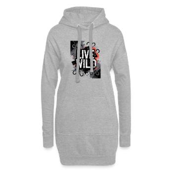 Live Wild Graffiti Design - Hoodie Dress - heather grey - Front