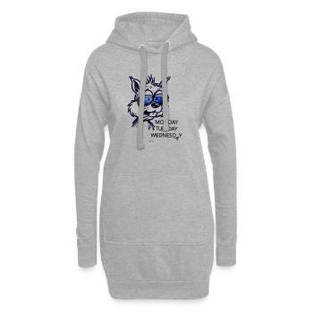  Hund mit Brille hat keine Lust auf die Woche - Hoodie-Kleid - Grau meliert - Vorne