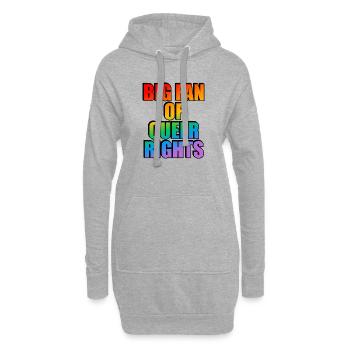 Großer Fan des Regenbogen-Slogans von Queer Rights - Hoodie-Kleid - Grau meliert - Vorne