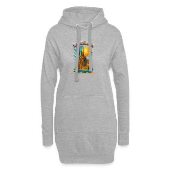 LA SAGRADA FAMILIA - Barcelone Urban Dreams 2 - Sweat-shirt à capuche long Femme - gris chiné - Devant