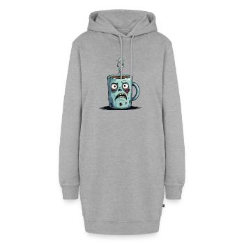 Zombie-Kaffeetasse - Hoodie-Kleid - Grau meliert - Vorne