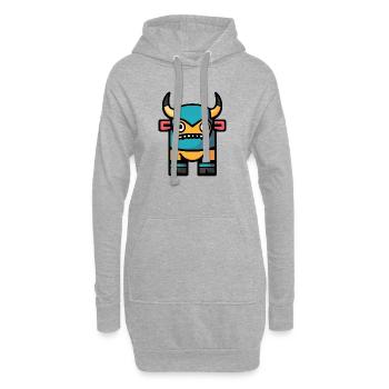 Stier Halloween Comic Bulle - Hoodie-Kleid - Grau meliert - Vorne