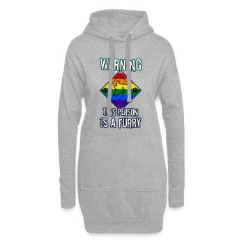 Avertissement Cette personne est un poilu - Sweat-shirt à capuche long Femme - gris chiné - Devant