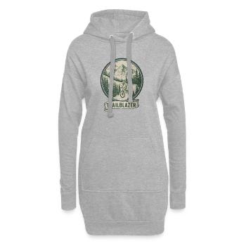 Trailblazer Mountainbiker Abzeichen - Hoodie-Kleid - Grau meliert - Vorne