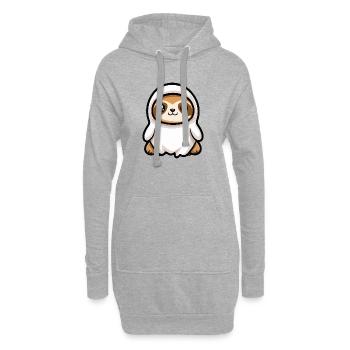 Paresseux Halloween fantôme - Sweat-shirt à capuche long Femme - gris chiné - Devant