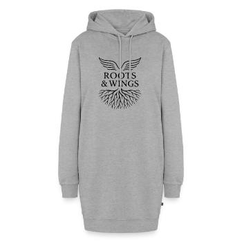 Roots & Wings - Freiheit und Herkunft - Hoodie-Kleid - Grau meliert - Vorne