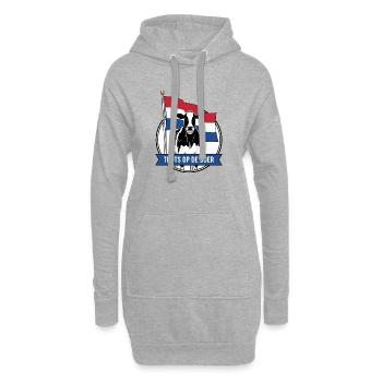 Stolz auf die Bauernkuh - Hoodie-Kleid - Grau meliert - Vorne