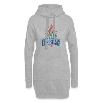 Frohe Weihnachten 1 - Hoodie-Kleid - Grau meliert - Vorne
