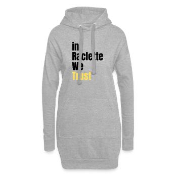 In Raclette We Trust Humor Käse - Hoodie-Kleid - Grau meliert - Vorne