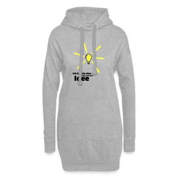 Mauvaise idée - Sweat-shirt à capuche long Femme - gris chiné - Devant