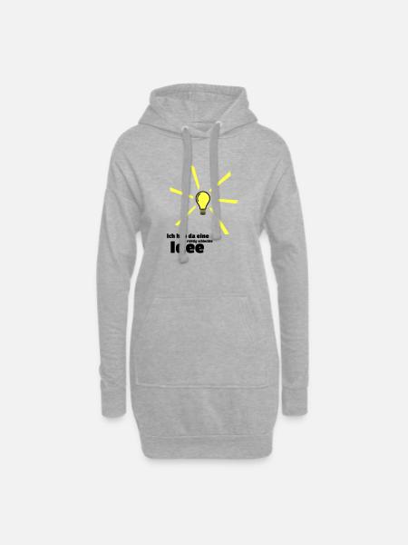 schlechte Idee - Hoodie-Kleid - Grau meliert
