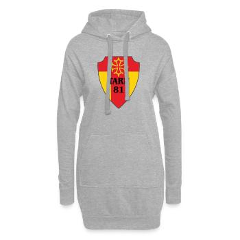 Tarn-Wappen 81 - Hoodie-Kleid - Grau meliert - Vorne