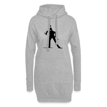 biathlon - Sweat-shirt à capuche long Femme - gris chiné - Devant