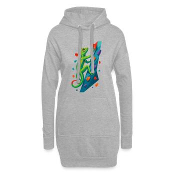 Cadeau de lézard grimpeur de gecko escaladeur de bloc - Sweat-shirt à capuche long Femme - gris chiné - Devant